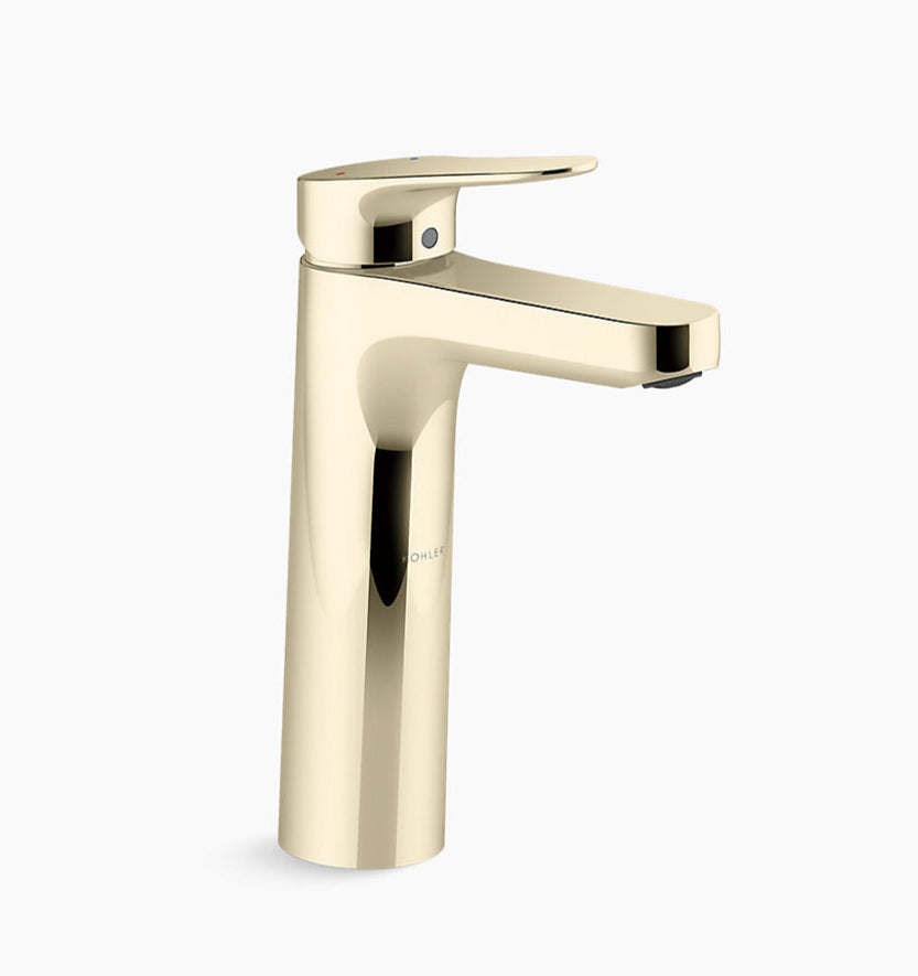 ACCLIV TALL SINGLE CONTROL LAVATORY W/O DRAIN FAUCET - KOHLER POPULAR -  ( FRENCH GOLD - POPULAR - 0x15 mm - 0inchX0.6inch )