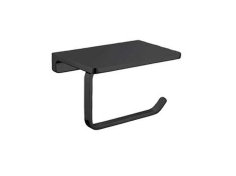 PAPER HOLDER WITH SHELF - AUGA -  ( MATT BLACK - AZZURO - 0x0 mm - 0inchx0inch )