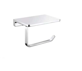 PAPER HOLDER WITH SHELF - AUGA -  ( CHROME - AZZURO - 0x0 mm - 0inchx0inch )