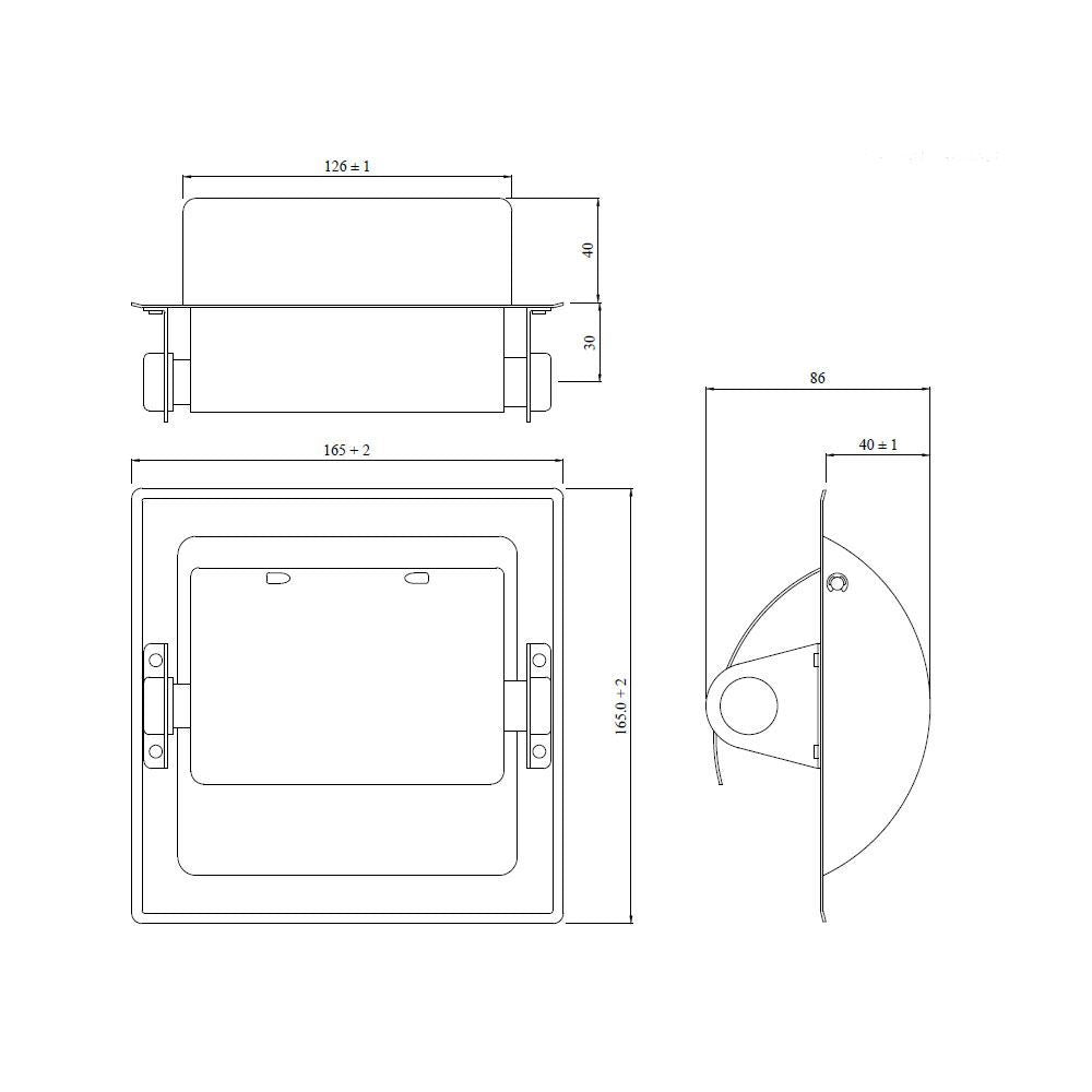 PAPER HOLDER RECESSED WITH FLAP - JAQUAR FAUCETS - ( CHROME - ACC.HOTELIER SERIES - 0x0 mm - 0inchx0inch )