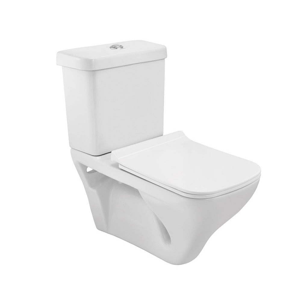 WALL HUNG EWC P TRAP 205MM W/PP SLIM CLOSE SEAT COVER & ACCESSORIES - ESSCO SWARE - ( WHITE - ASPIRE - 670x395 mm - 26.8inchX15.8inch )