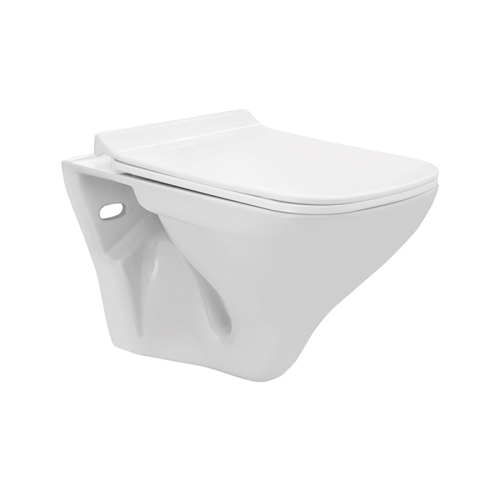 WALL HUNG WC WITH PP SOFT CLOSE SLIM SEAT ( BOLT DISTANCE 9INCH) - ESSCO SWARE - ( WHITE - ASPIRE - 0x0 mm - 0inchx0inch )