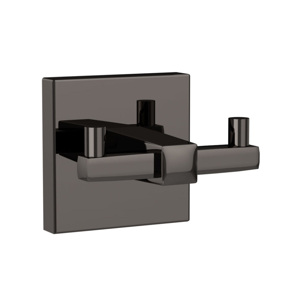 DOUBLE COAT HOOK - JAQUAR FAUCETS -  ( BLACK CHROME - ACC. KUBIX PRIME - 0x0 mm - 0inchx0inch )