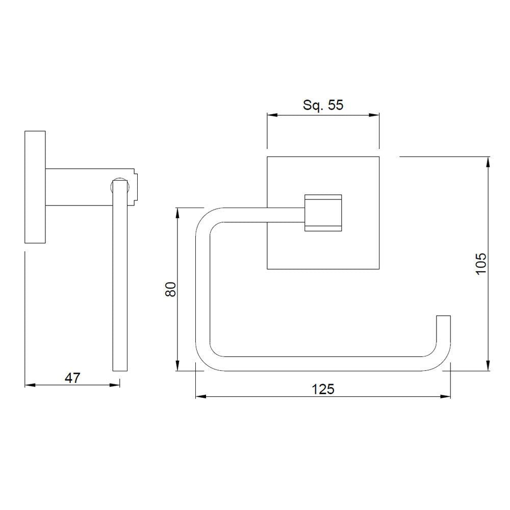 TOILET ROLL HOLDER - JAQUAR FAUCETS - ( STAINLESS STEEL - ACC. KUBIX PRIME - 0x0 mm - 0inchx0inch )