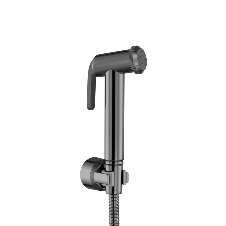 HEALTH FAUCET 1.2 MTR W/FLEXIBLE HOSE, HANDSET & BRACKET - JAQUAR FAUCETS - ( BLACK CHROME - ALLIED - 0x15 mm - 0inchX0.5inch )