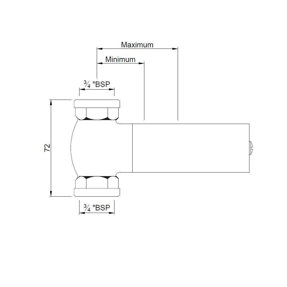 REGULAR BODY OF CONCEALED STOP COCK (COLD) RIGHT - JAQUAR FAUCETS -  ( CHROME - ALLIED - 0x20 mm - 0inchX0.75inch )