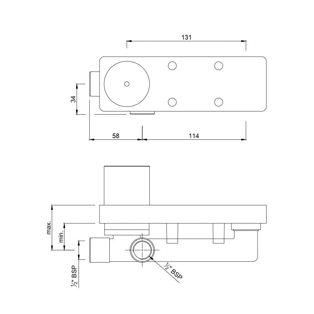 CONC.BODY FOR S.L BASIN MXR(LEFT OP) - JAQUAR FAUCETS -  ( CHROME - ALLIED - 0x15 mm - 0inchX0.5inch )