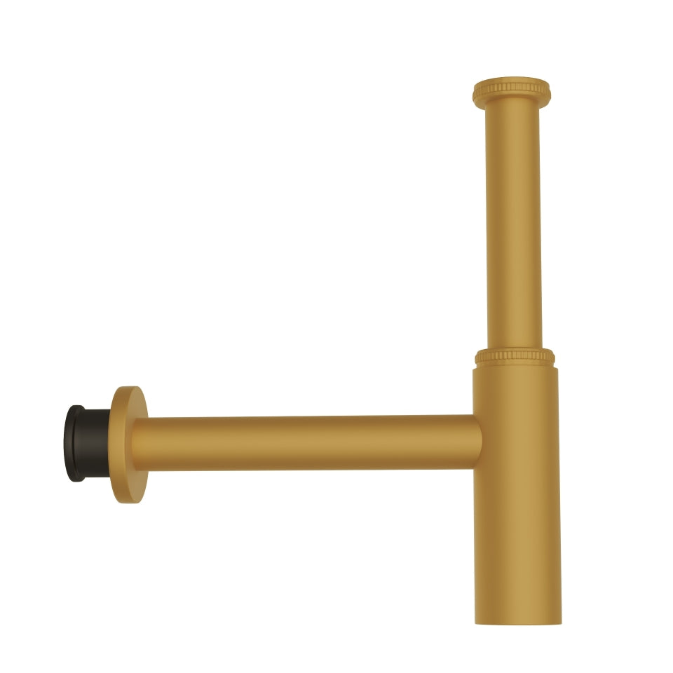 BOTTLE TRAP(W/INTERNAL PARTITION)32MM W/WALL FLANGE - JAQUAR FAUCETS - ( GOLD MATT PVD - ALLIED - 300x32 mm - 12inchX1.25inch )
