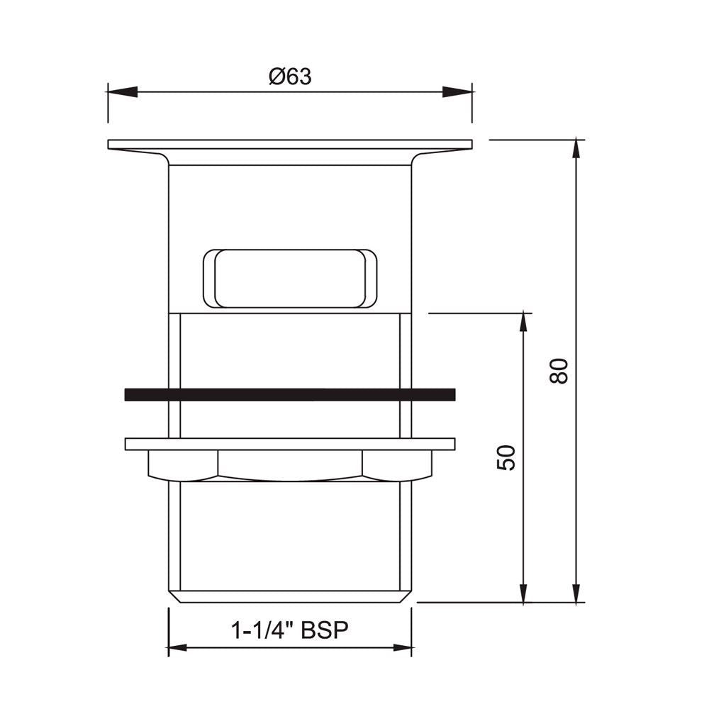 WASTE COUPLING HALF THREAD - JAQUAR FAUCETS - ( GRAPHITE - ALLIED - 0x32 mm - 0inchX1.28inch )