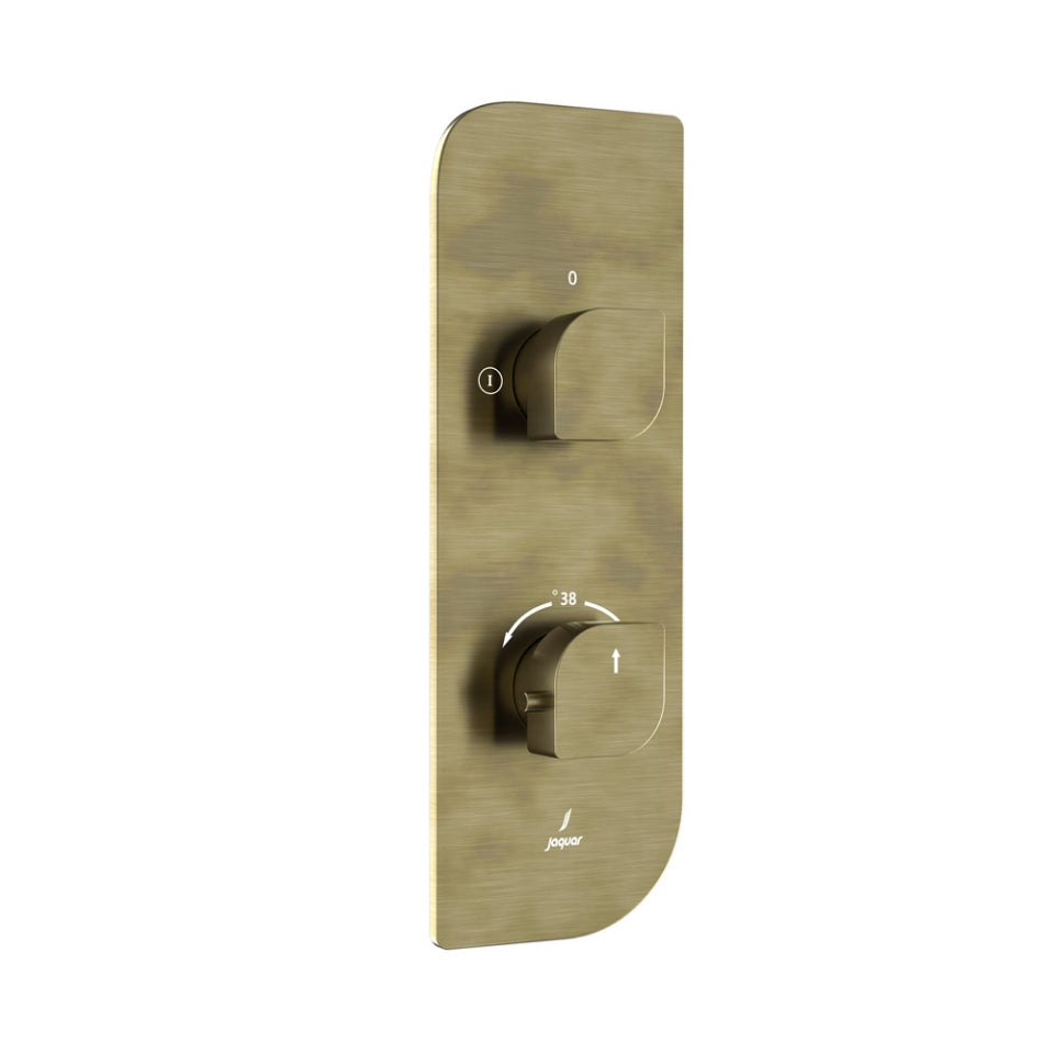 AQUAMAX EXPOSED PART KIT OF THERMOSTATIC SHOWER MIXER WITH 2-WAY DIVERTER WITH SLEEVE (COMPATIBLE WITH ALD-681N) - JAQUAR FAUCETS -  ( ANTIQUE BRONZE - ALIVE - 0x20 mm - 0inchX0.75inch )