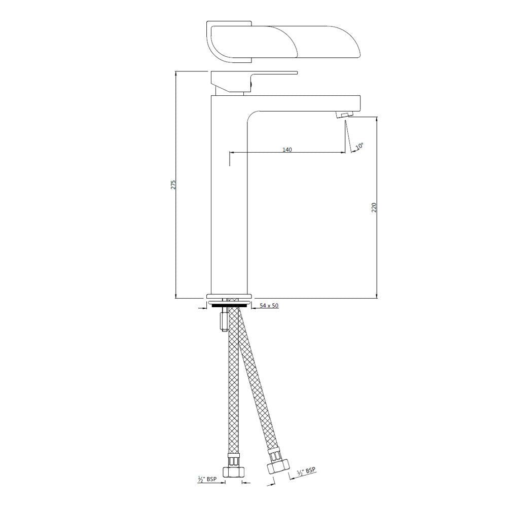SINGLE LEVER TALL BOY WITH 125MM EXTENSION - JAQUAR FAUCETS - ( BLACK CHROME - ALIVE - 0x15 mm - 0inchX0.5inch )