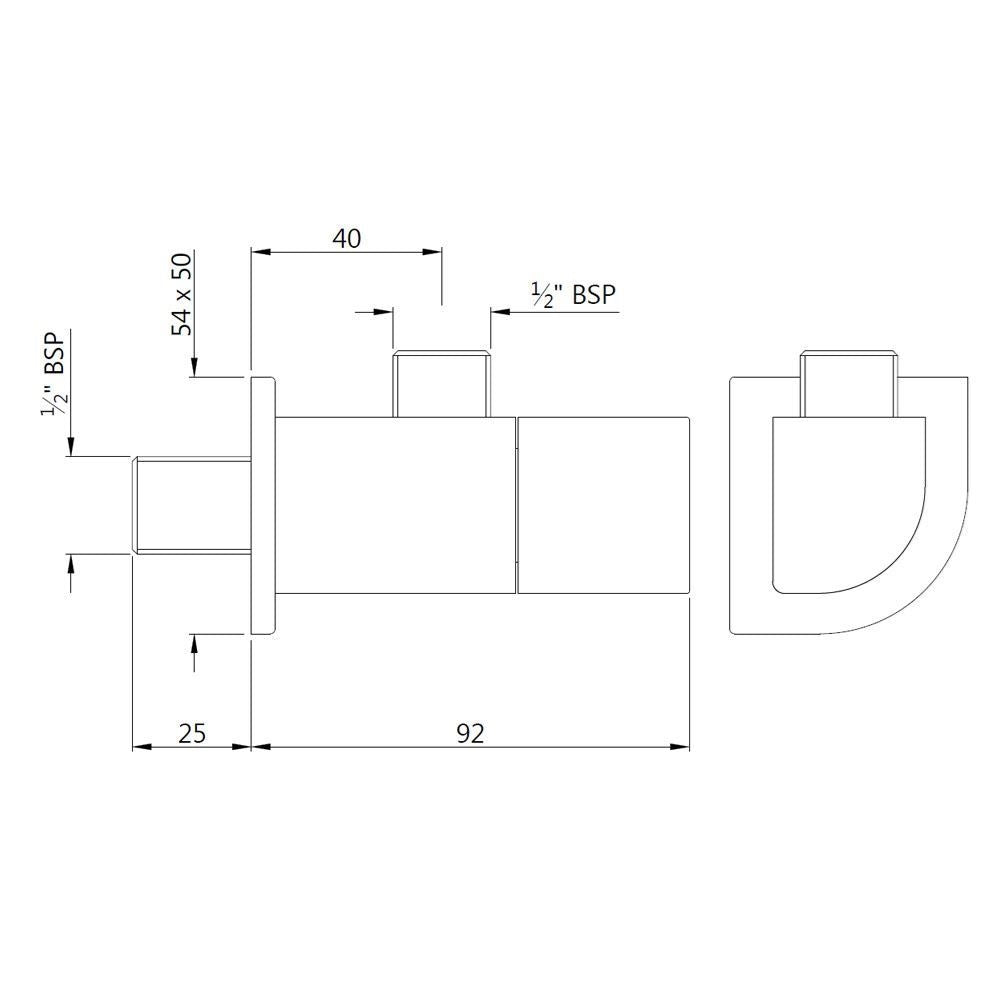 ANGLE COCK WITH FLANGE - JAQUAR FAUCETS -  ( CHROME - ALIVE - 0x15 mm - 0inchX0.5inch )