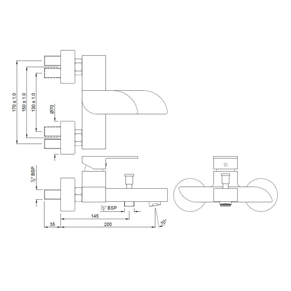 S.L. WALL MIXER - JAQUAR FAUCETS - ( CHROME - ALIVE - 0x15 mm - 0inchX0.5inch )