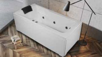 WHIRLPOOL W/TUB W/O FILLER W/ELECTRONIC - OYSTER - ( WHITE - ALPHUZIA - 1650x762.5 mm - 66inchX30.5inch )