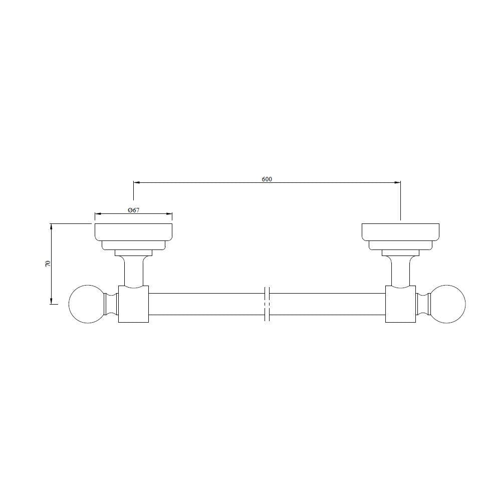 TOWEL RAIL - JAQUAR FAUCETS - ( ANTIQUE COPPER - QUEENS ACC. - 0x600 mm - 0inchX24inch )