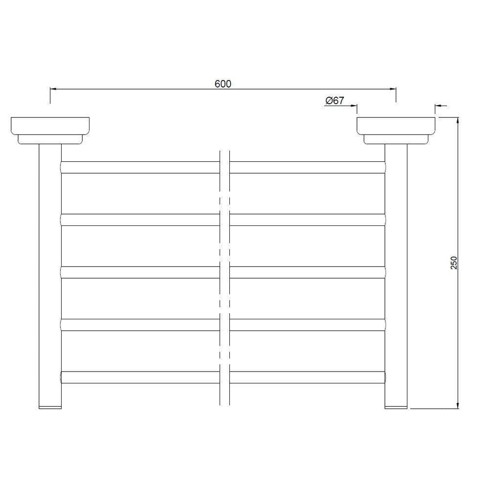 TOWEL RACK WITHOUT HANGER HOOK - JAQUAR FAUCETS - ( CHROME - QUEENS ACC. - 0x600 mm - 24inchX0inch )