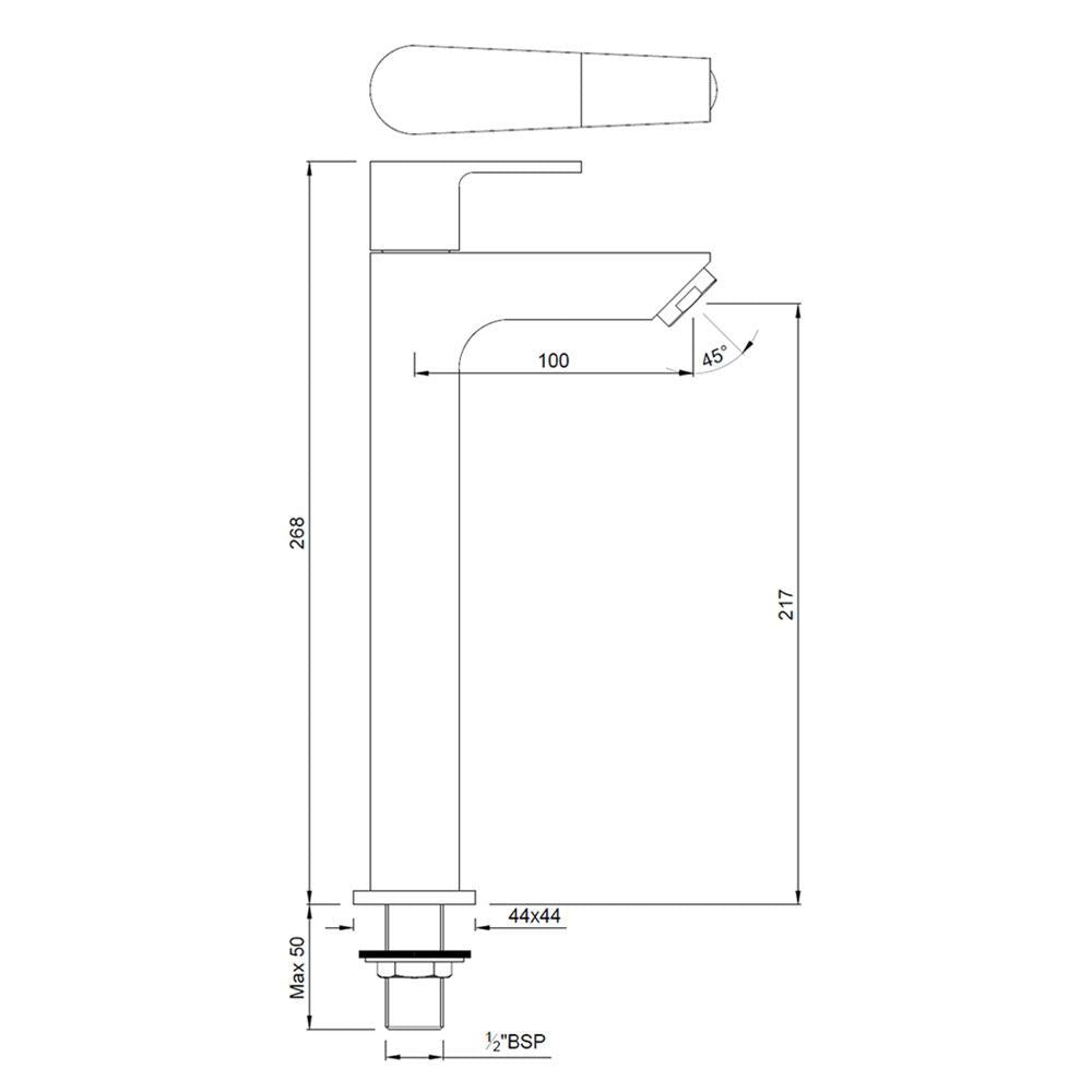 PILLAR COCK 140MM EXTD BODY - JAQUAR FAUCETS - ( CHROME - ARIA - 0x15 mm - 0inchX0.5inch )