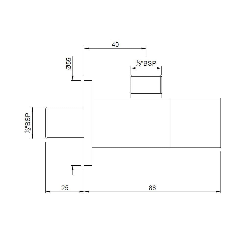 ANGLE COCK WITH FLANGE - JAQUAR FAUCETS -  ( CHROME - ARIA - 0x15 mm - 0inchX0.5inch )