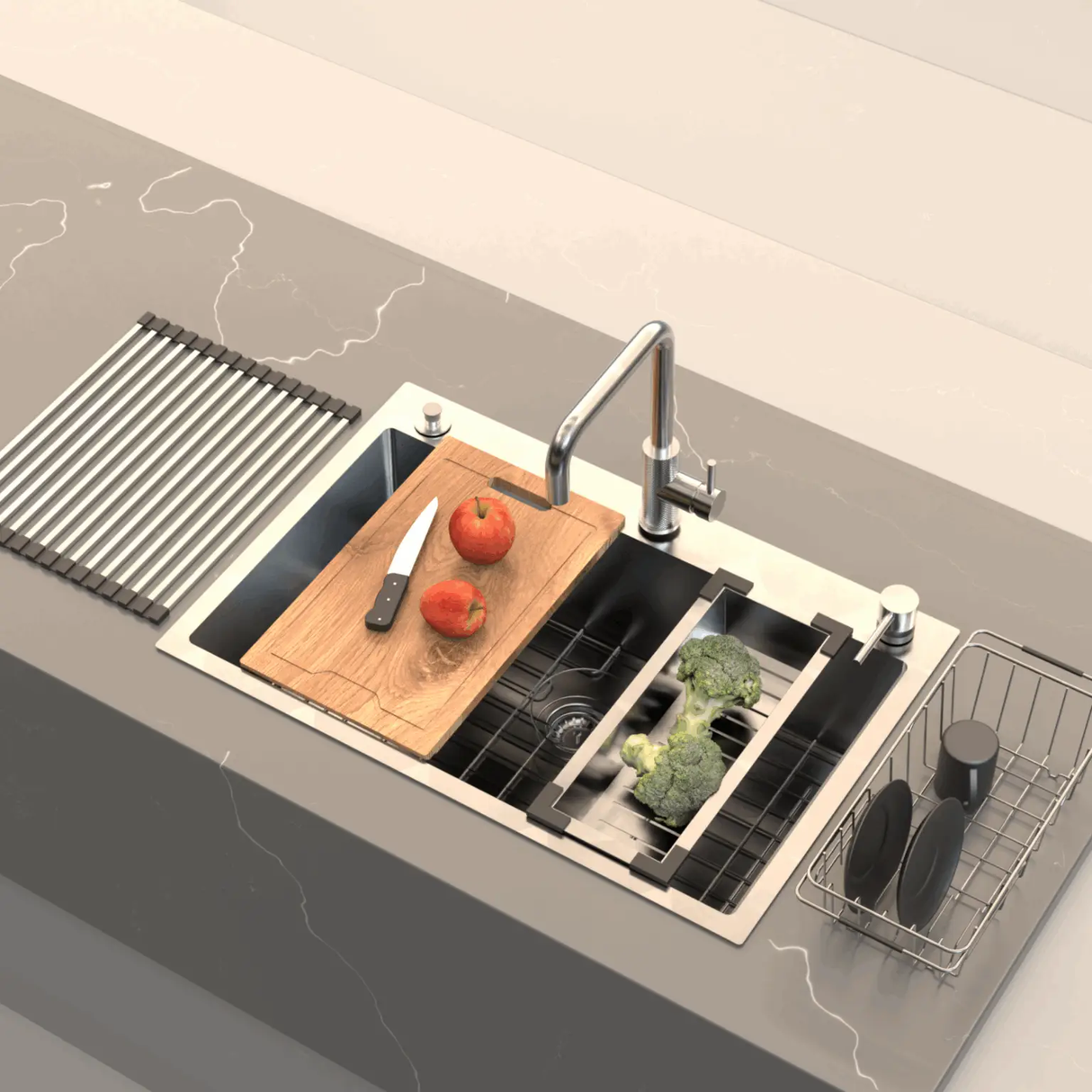 KITCHEN FAUCET - CARYSIL -  ( CHROME - ACCESSORIES - 0x15 mm - 0inchX0.6inch )