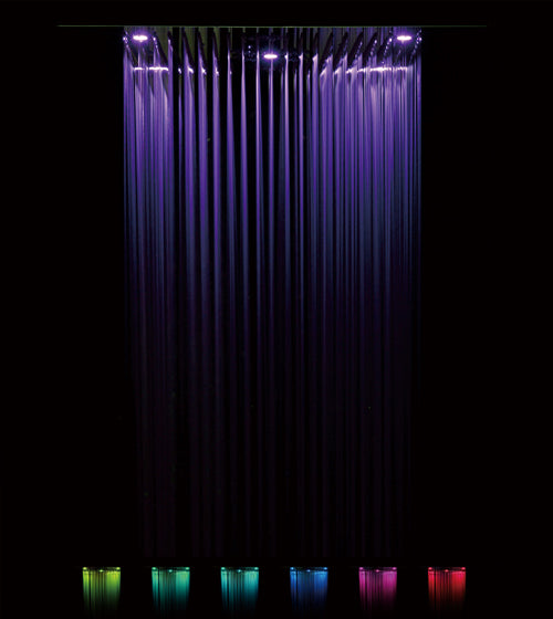 SS 4 FUNC.CEILING RAIN SHWR W/INST. KIT - AQUANT -  ( CHROME - CHROMOTHERAPY - 600x400 mm - 24inchX16inch )