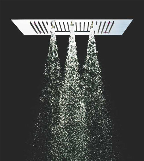 SS 4 FUNC.CEILING RAIN SHWR W/INST. KIT - AQUANT -  ( CHROME - CHROMOTHERAPY - 600x400 mm - 24inchX16inch )
