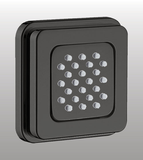 POWDER FLOW BODY SHOWER W/EXP INSTAL - AQUANT - ( MATT BLACK - BODY JET - 100x100 mm - 4inchX4inch )
