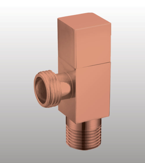 BRASS ANGLE VALVE W/BRASS FLANGE - AQUANT - ( ROSE GOLD - - 0x0 mm - 0inchx0inch )