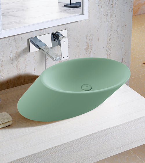 TABLE MOUNTED CERAMIC ART BASIN - AQUANT - ( MATT MINT - - 720x400x140 mm - 28.8inchX16inchX5.6inch )