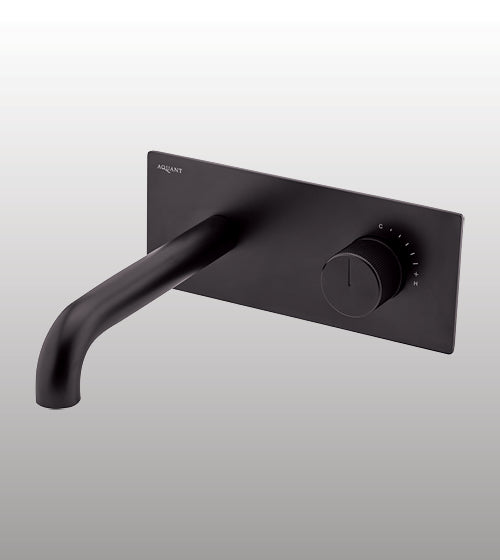 BRASS WALL BASIN MIXER W/PROGRESSIVE CATRIDGE - AQUANT - ( MATT BLACK - - 0x15 mm - 0inchX0.5inch )