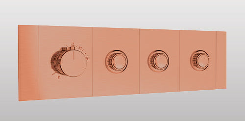 HIGH FLOW CONC THERMOSTATIC MULTI FUN DIVERTER WITH 3 OUTLETS WITH FLOW CONTROL 20MM INLET HORIZONTAL PLATE - AQUANT - ( ROSE GOLD - - 20x0 mm - 0.8inchX0inch )