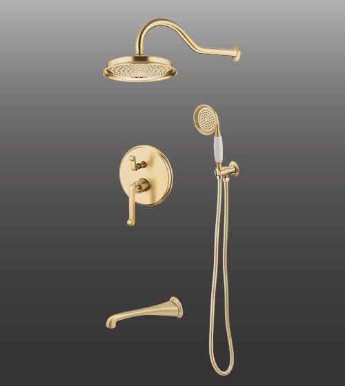 (PRUN) SL/DIV OH/SHWR W/ARM H/SHWR.SET B/SPOUT - AQUANT - ( BRUSHED GOLD - - 0x0 mm - 0inchx0inch )