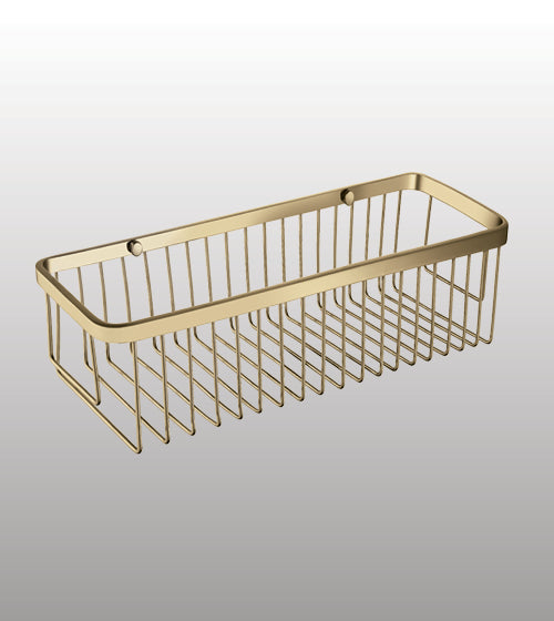 WALL MOUNTED FRONT SHELF - AQUANT -  ( BRUSHED GOLD - ACCESSORIES - 300x120x80 mm - 12inchX4.8inchX3.2inch )