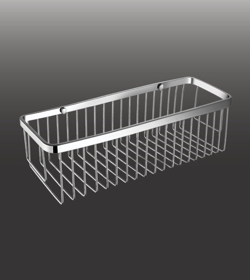 WALL MOUNTED FRONT SHELF - AQUANT - ( CHROME - ACCESSORIES - 300x120x180 mm - 12inchX4.8inchX7.2inch )