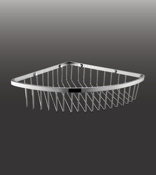 WALL MOUNTED CORNER SHELF - AQUANT - ( CHROME - ACCESSORIES - 230x230x80 mm - 9.2inchX9.2inchX3.2inch )