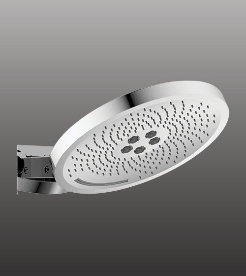 3 FUN WALL MOUNTED SHOWER FLOWS: RAIN , MIST & WATERFALL - AQUANT - ( CHROME - SS HYDRO WAVE - 370x0 mm - 14.8inchX0inch )