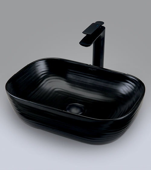 TABLE TOP WASH BASIN - AQUANT -  ( MATT BLACK-460x325x135mm-18.4X13ix5.4inch)