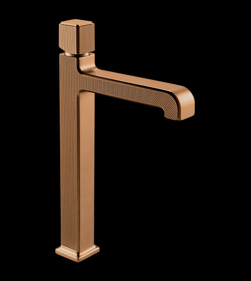 TALL BODY BRASS BASIN MIXER WITH SIDE KNOB CONTROL FOAM FLOW - AQUANT - ( BRUSHED ROSE GOLD - REGALIA SERIES - 0x0 mm - 0inchX0inch )