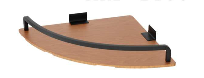 WOODEN CORNER SHELF - BETTER LIVING -  ( BLACK - EURO - 250x250 mm - 10inchX10inch )