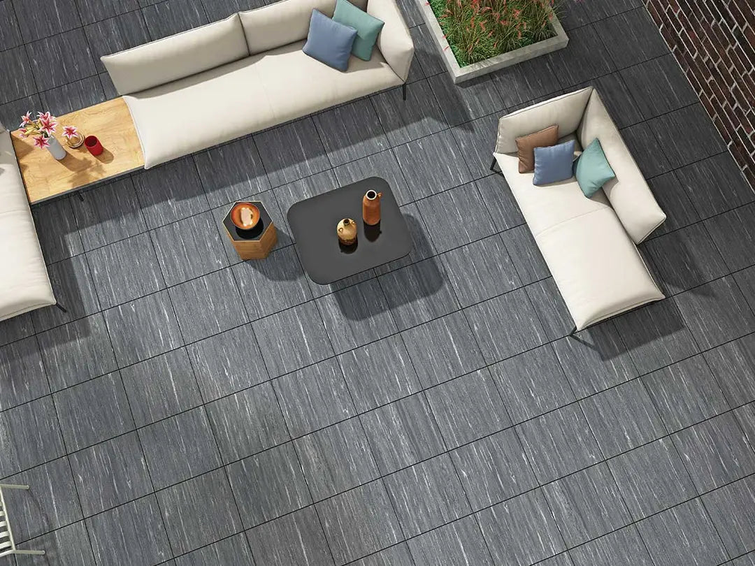 BEOLA NERO MATT - SIMPOLO-TILES - ( - ROCK DECK MATT - 400x400x12 mm - 16inchX16inchX0.5inch )