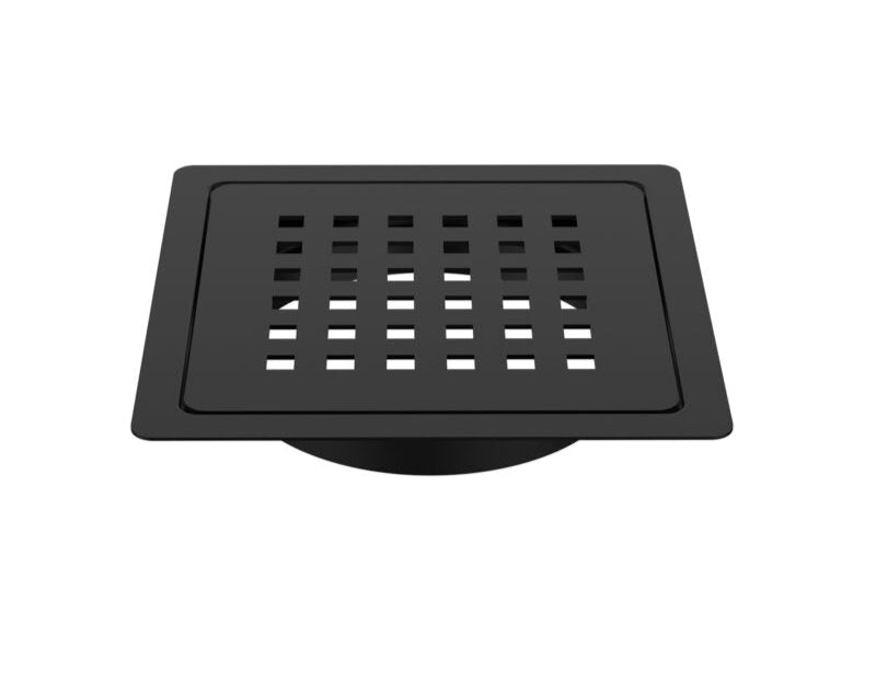 SS SQUARE DRAIN FLAT WITHOUT HOLE - VIKING -  ( MATT BLACK - SS 304 - 0x125 mm - 0inchX5inch )