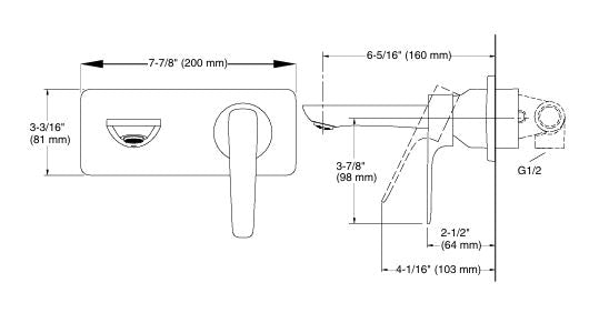 ALEO-SL W/M DIVERTOR TRIM - KOHLER PREMIUM -  ( MATT BLACK - PREMIUM - 0x15 mm - 0inchX0.6inch )