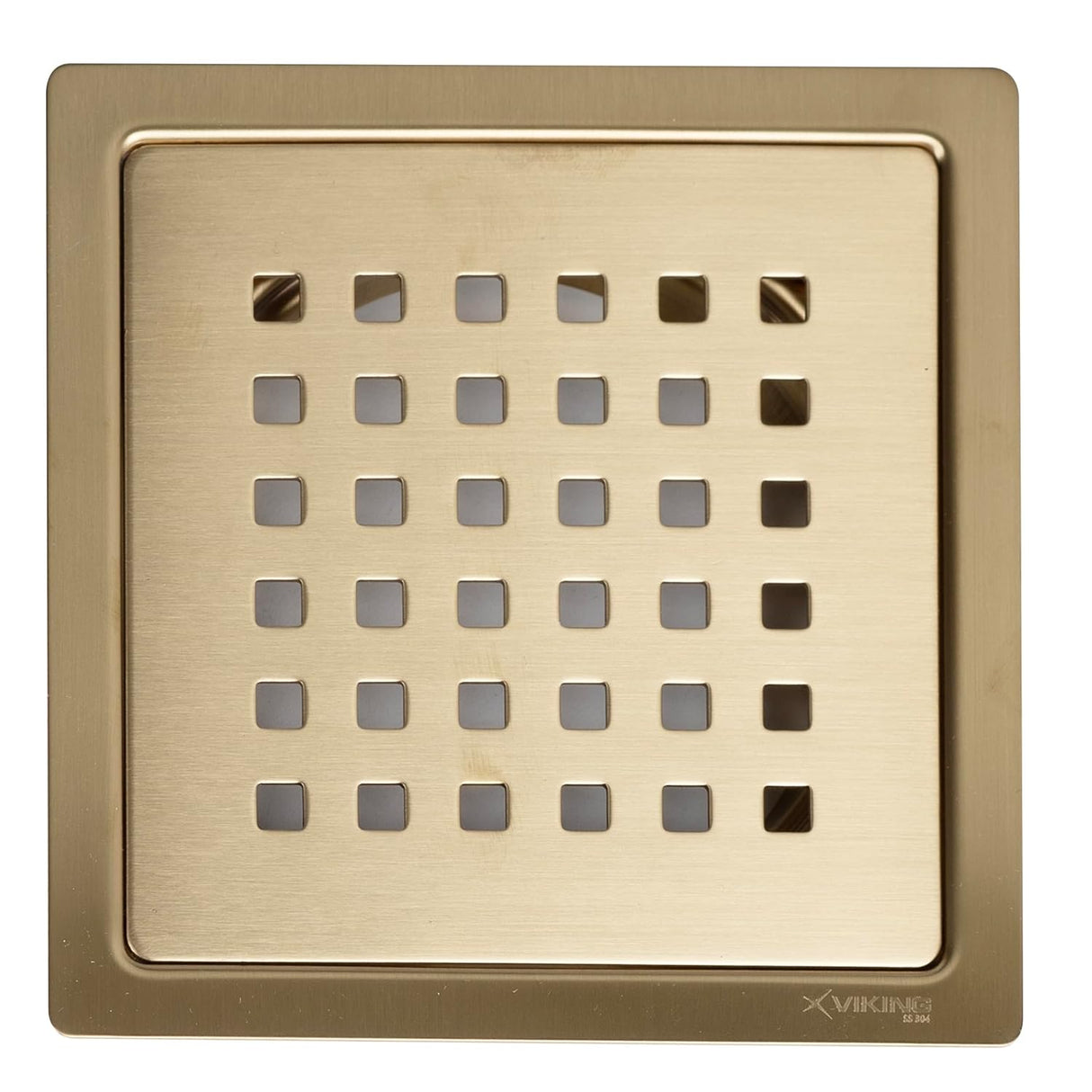 SS 304, 2 IN 1 DRAINER SQUARE W/O HOLE - VIKING -  ( ROSE GOLD BRUSHED -  - 125x125 mm - 5inchX5inch )