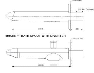 COMPLEMENTARY-BATH SPOUT W/DIVERT - KOHLER POPULAR -  ( POLISHED CHROME - POPULAR - 0x15 mm - 0inchX0.6inch )
