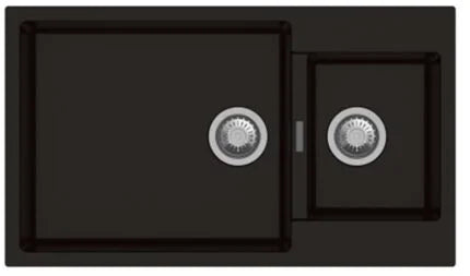 QUARTS 1.5 BOWL W/O DRAIN BOARD (DEPTH.8INCH) - CARYSIL -  ( GRANITE Metallic EXPRESSO - ENIGMA - 860x500 mm - 34inchX20inch )