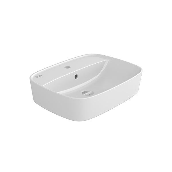 VESSEL COUNTER TOP WASH BASIN W/TAP HOLE - AMERICAN STANDARD -  ( WHITE - SIGNATURE - 550x450 mm - 22inchX18inch )
