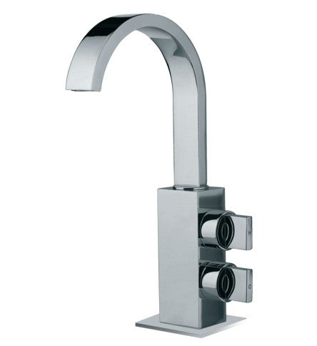 CENTRE HOLE BASIN MIXER W/PIPES - ARTIZE FAUCET -  ( CHROME - CELLINI - 0x15 mm - 0inchX0.5inch )
