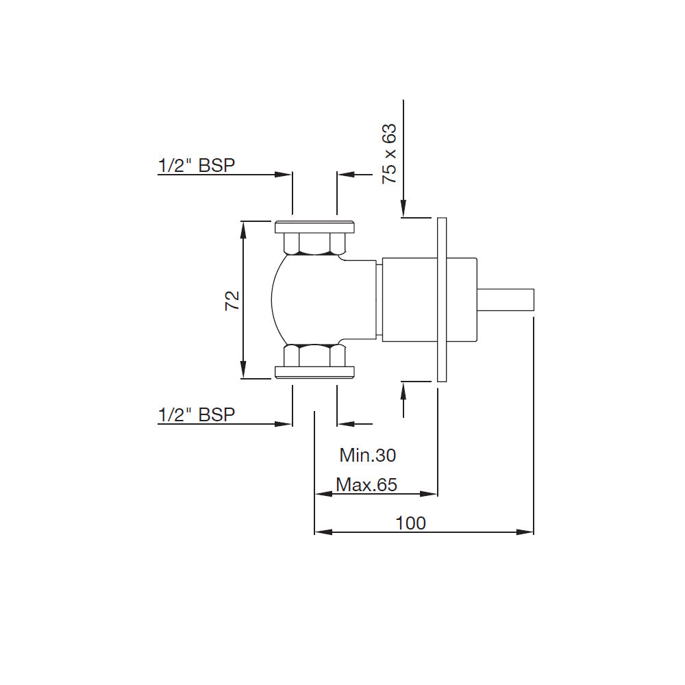 CONCEALED STOP COCK - ARTIZE FAUCET -  ( CHROME - CELLINI - 0x20 mm - 0inchX0.75inch )