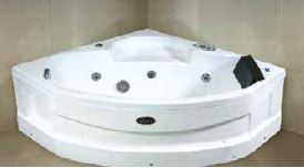 BATH TUB CORNER LUCITE ACRYLIC(HT-430MM) - OYSTER - ( IVORY - CELESTE - 1175x1175 mm - 47inchX47inch )