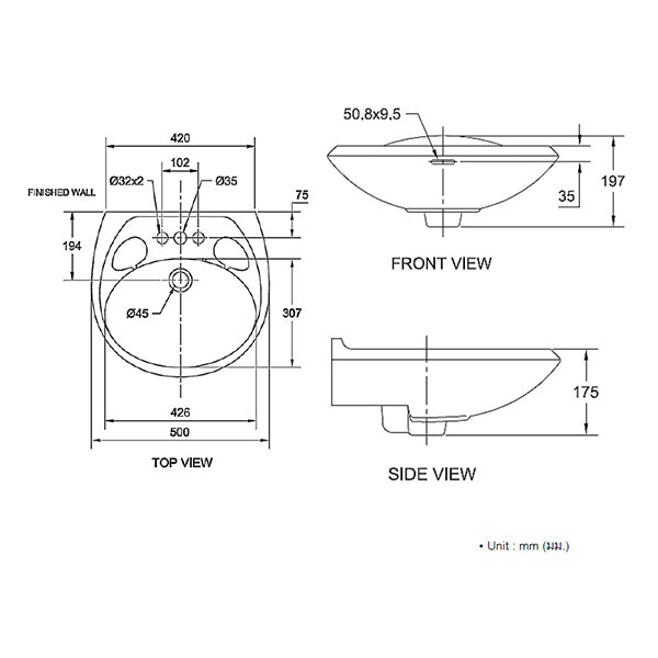 (PRUN)LAVATORY 1 CENTER TOP HOLE WT - AMERICAN STANDARD - ( WHITE - COPACABANA - 0x0 mm - 0inchX0inch )