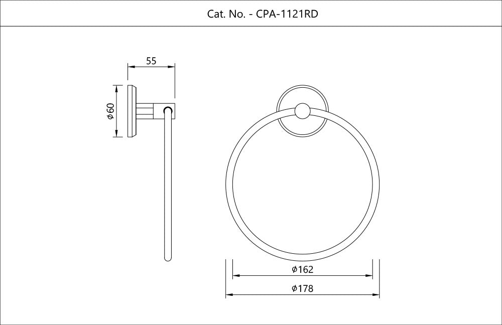 TOWEL RING ROUND WITH ROUND FLANGE - JAQUAR FAUCETS - ( CHROME - CONTINENTAL PRIME ACCESSORIES - 0x0 mm - 0inchx0inch )